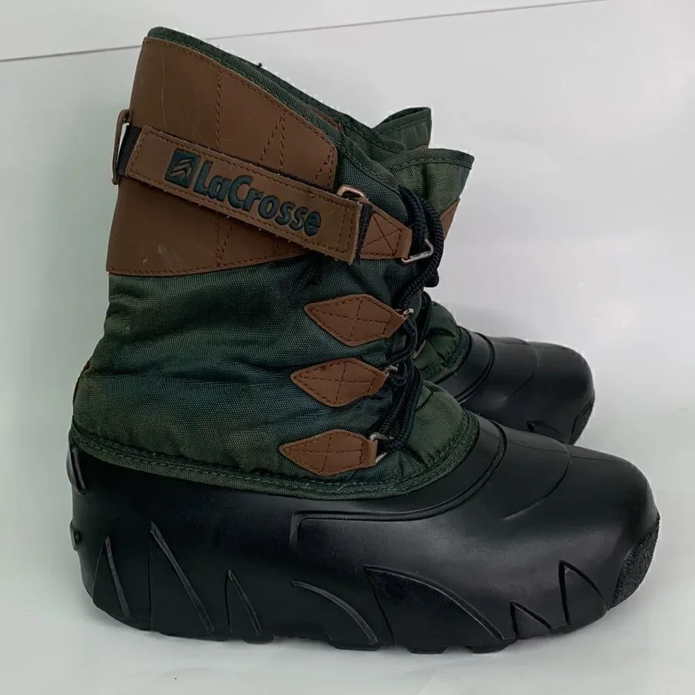 LaCrosse green and black lace up Duck boots